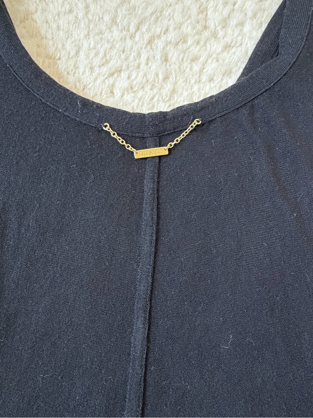 The Row Black unstructured, semi sheer tank top